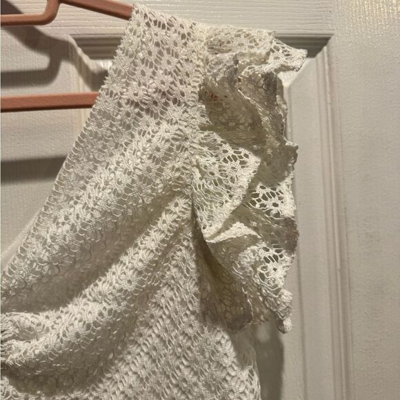 Steve Madden key to my heart White Lace Women’s Top in size large - Picture 7 of 9